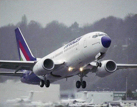 The 737-700 in service with Molev Airlines of Hungary.